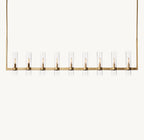 69 Inch Cylindrical Glass Candle Linear Chandelier - Ravelle