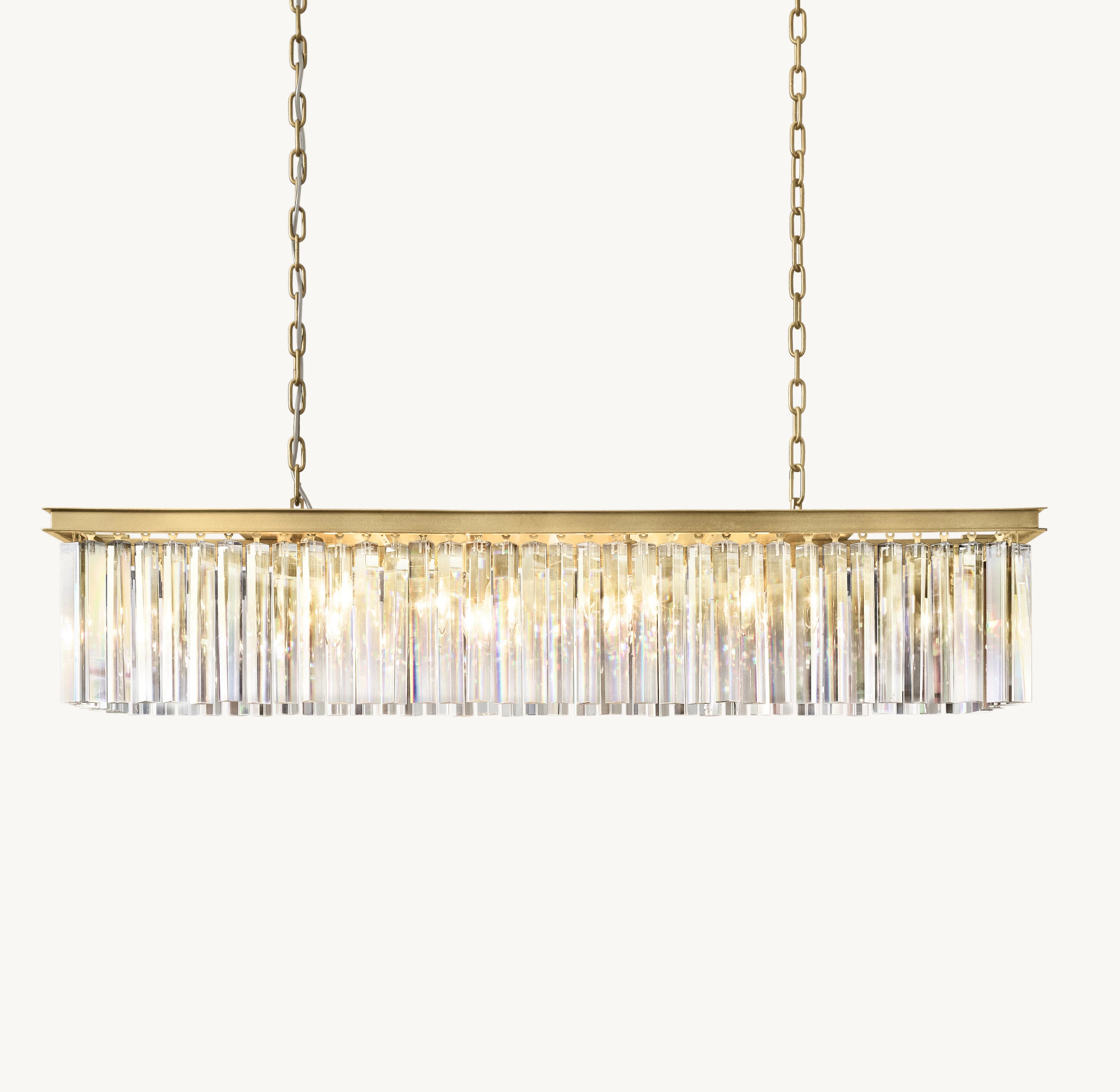 49 Inch Crystal Prism Rectangular Chandelier - Rhys