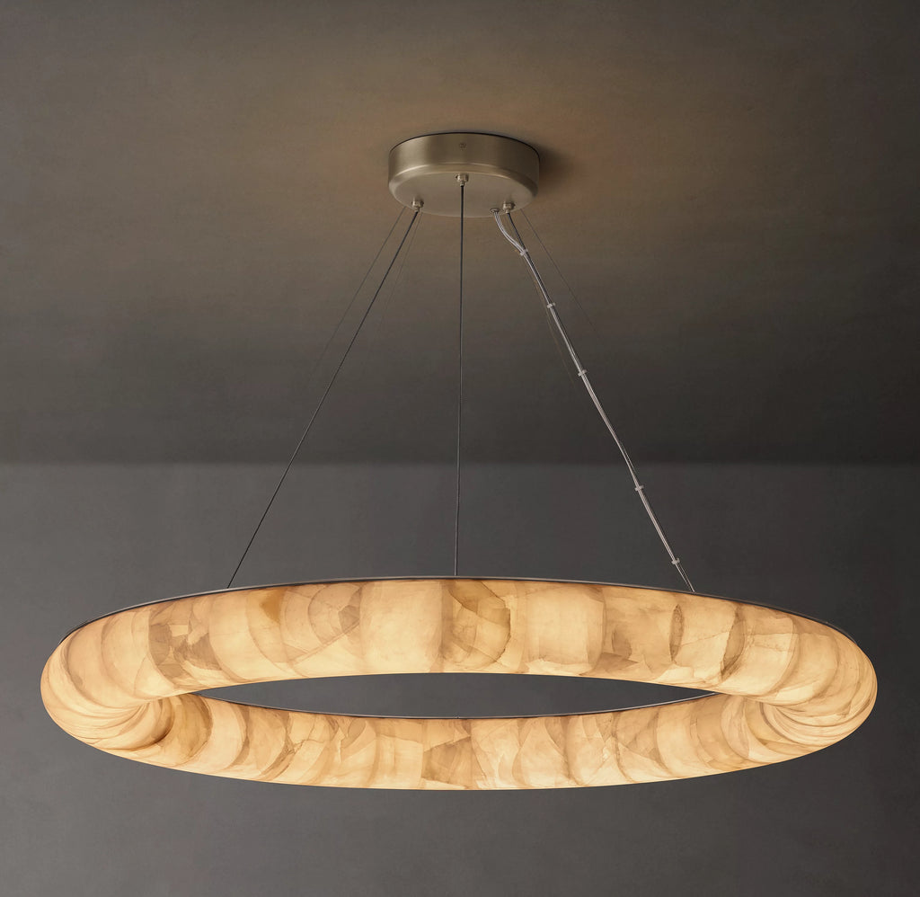 40 Inch Lisse Ring Alabaster Chandelier - Rivage