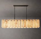 72 Inch Alabaster Rectangular Chandelier - Calamette