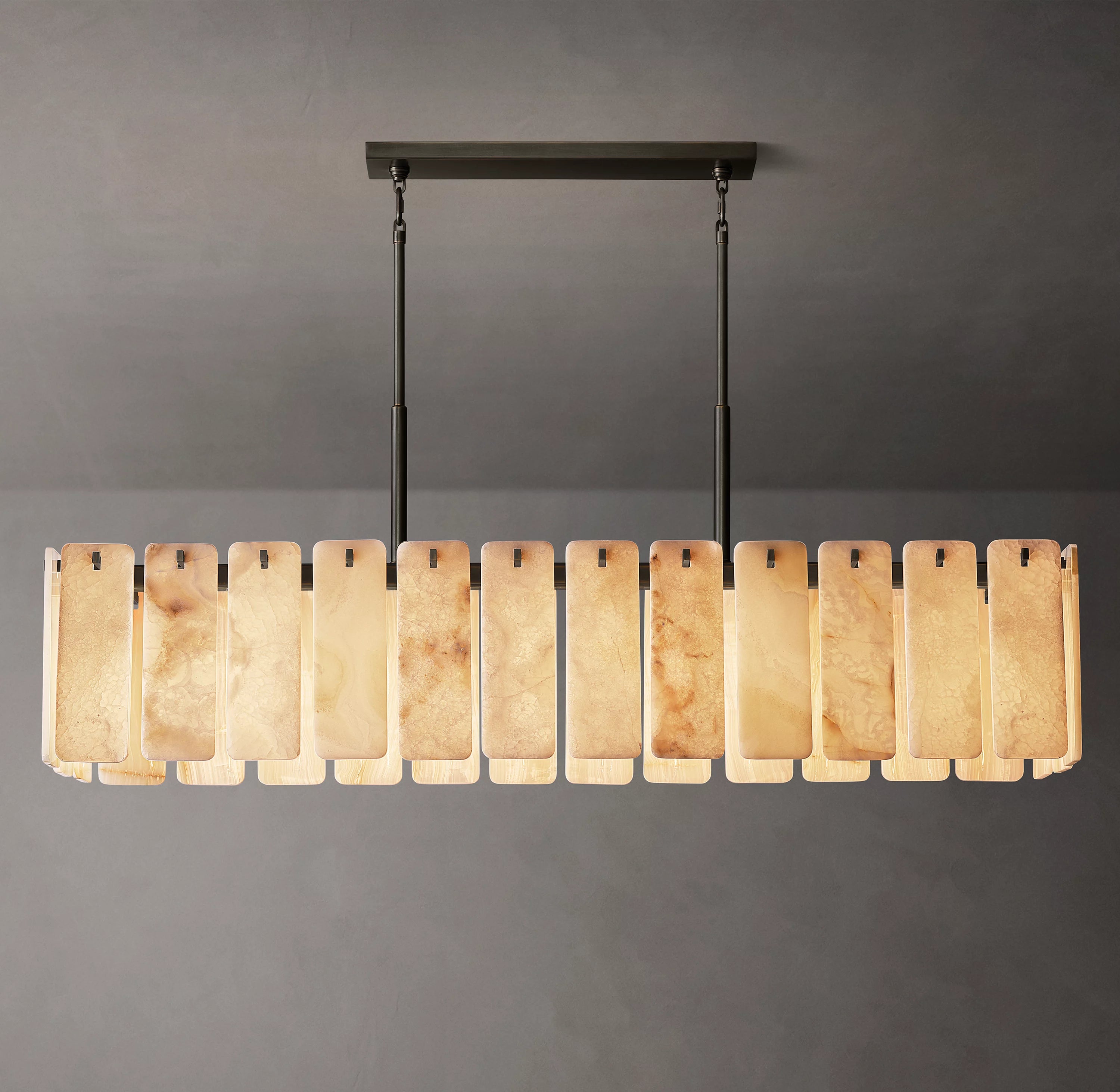 72 Inch Alabaster Rectangular Chandelier - Calamette