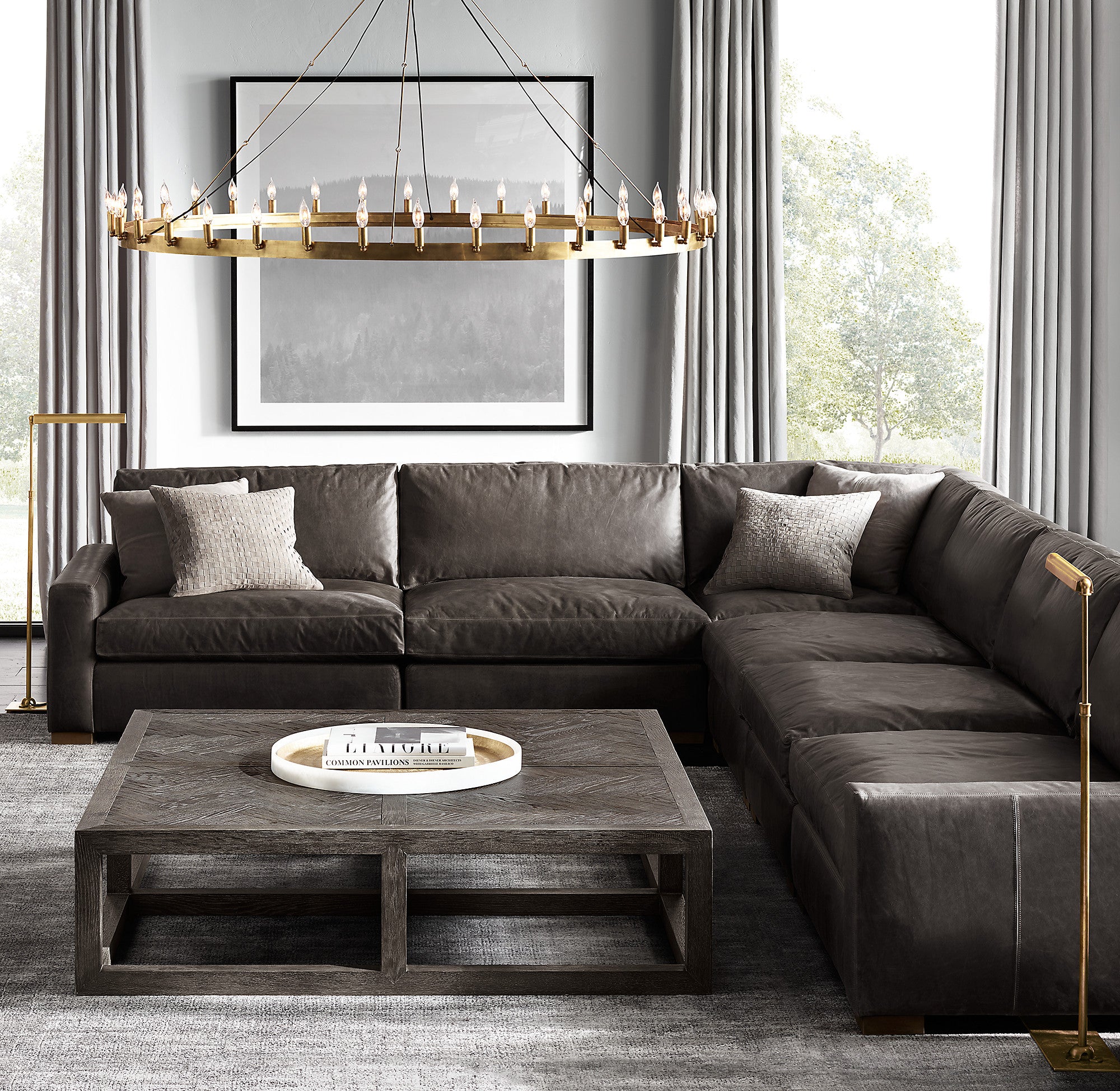 72 Inch Vintage Filament Tubular Candle Round Chandelier - Camino