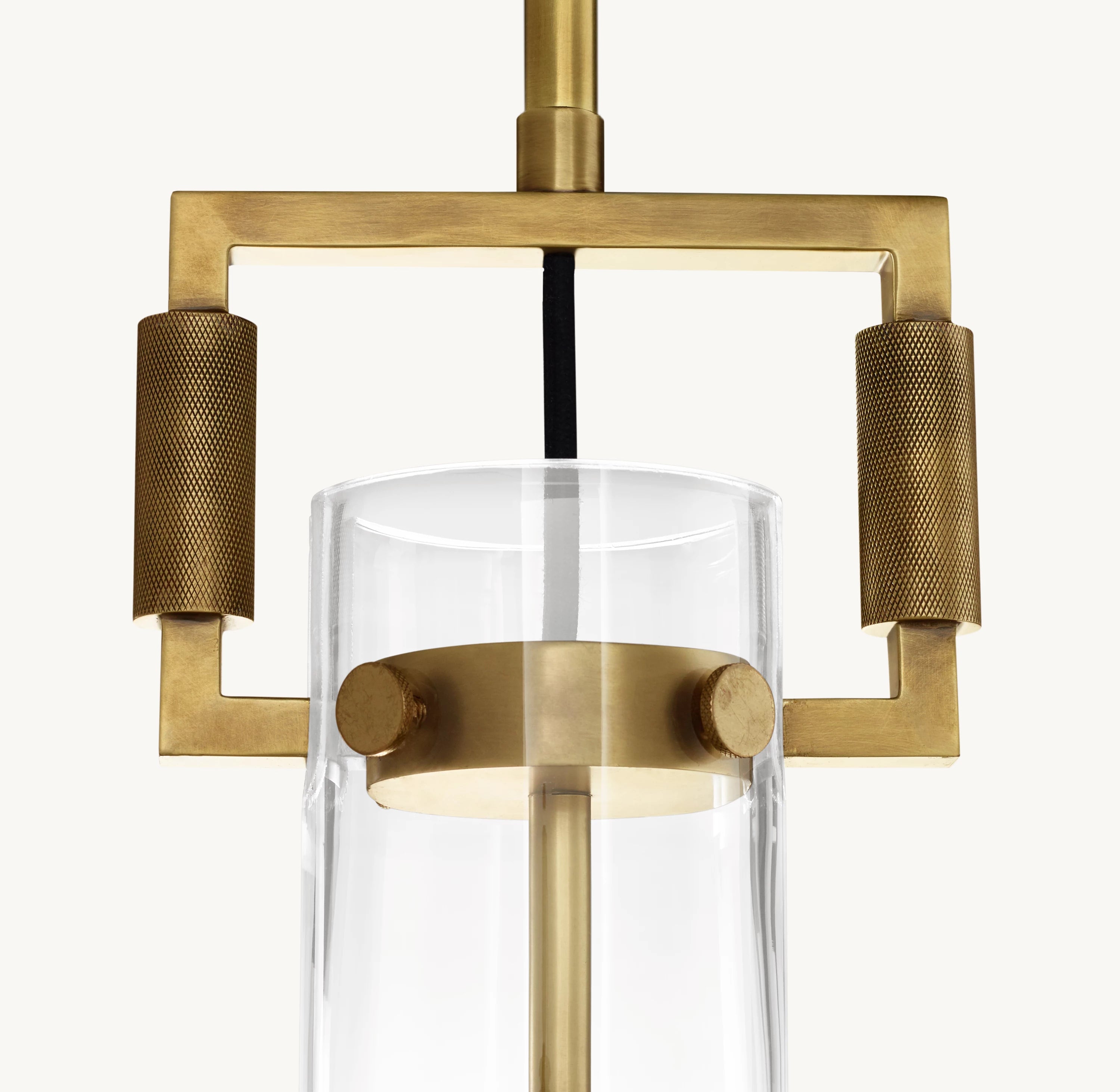 7 Inch Clear Glass Short Cylinder Pendant Light - Machinist