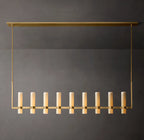 69 Inch Cylindrical Milk Glass Linear Chandelier - Ravelle