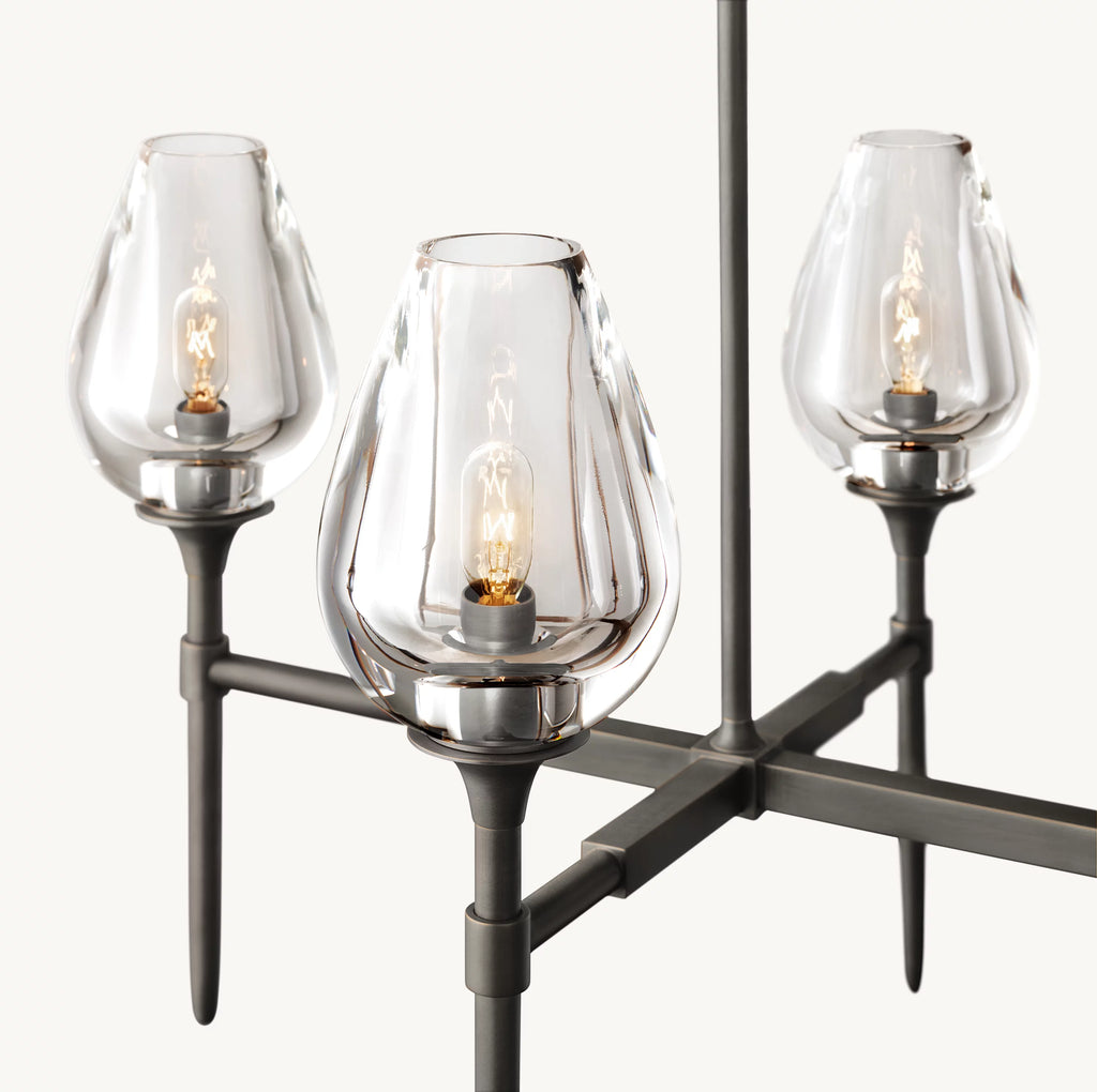 65 Inch Torchiere Crystal Linear Chandelier - Tulip