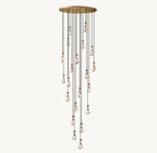 47 Inch Raindrop Glass Round Chandelier – Ava