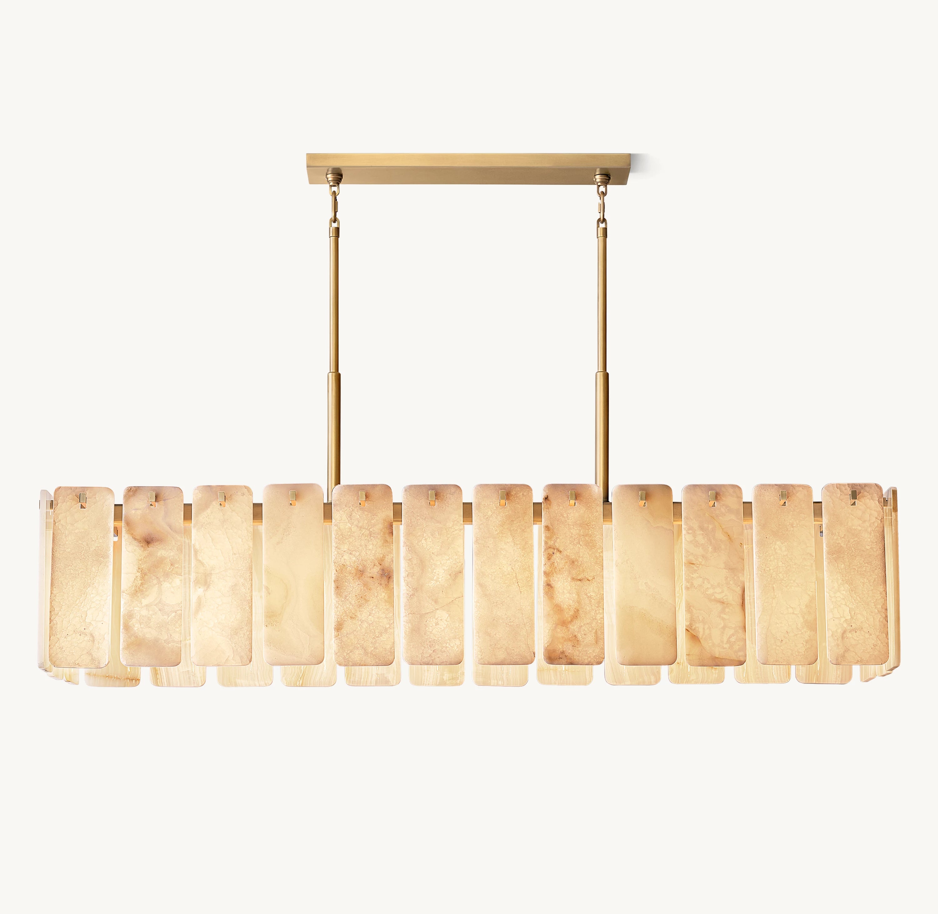 72 Inch Alabaster Rectangular Chandelier - Calamette