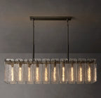 60 Inch Textured Glass Rectangular Chandelier - Calamette