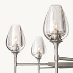 27 Inch Torchiere Crystal Arm Chandelier - Tulip
