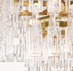 62 Inch Chain Crystal Tiered Rectangular Chandelier - Marignan