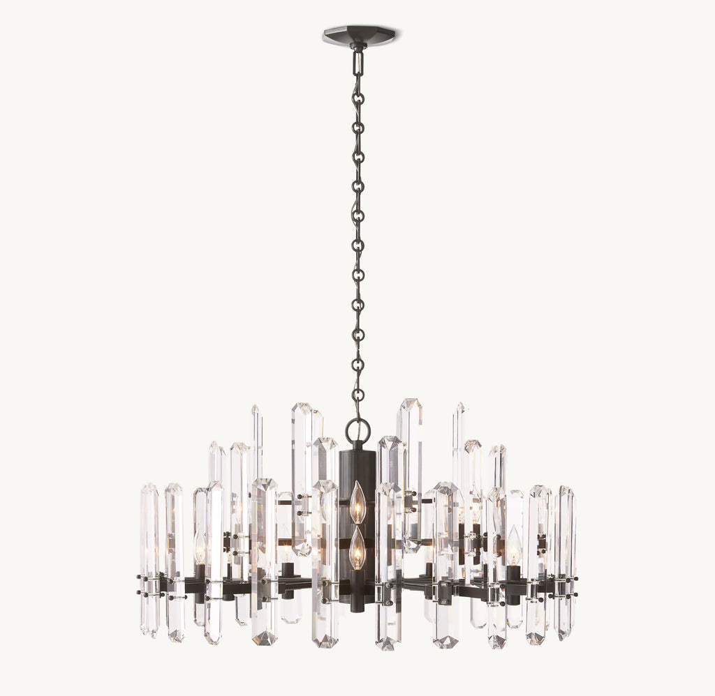 36 Inch Crystal Prism Round Chandelier - Bonnington