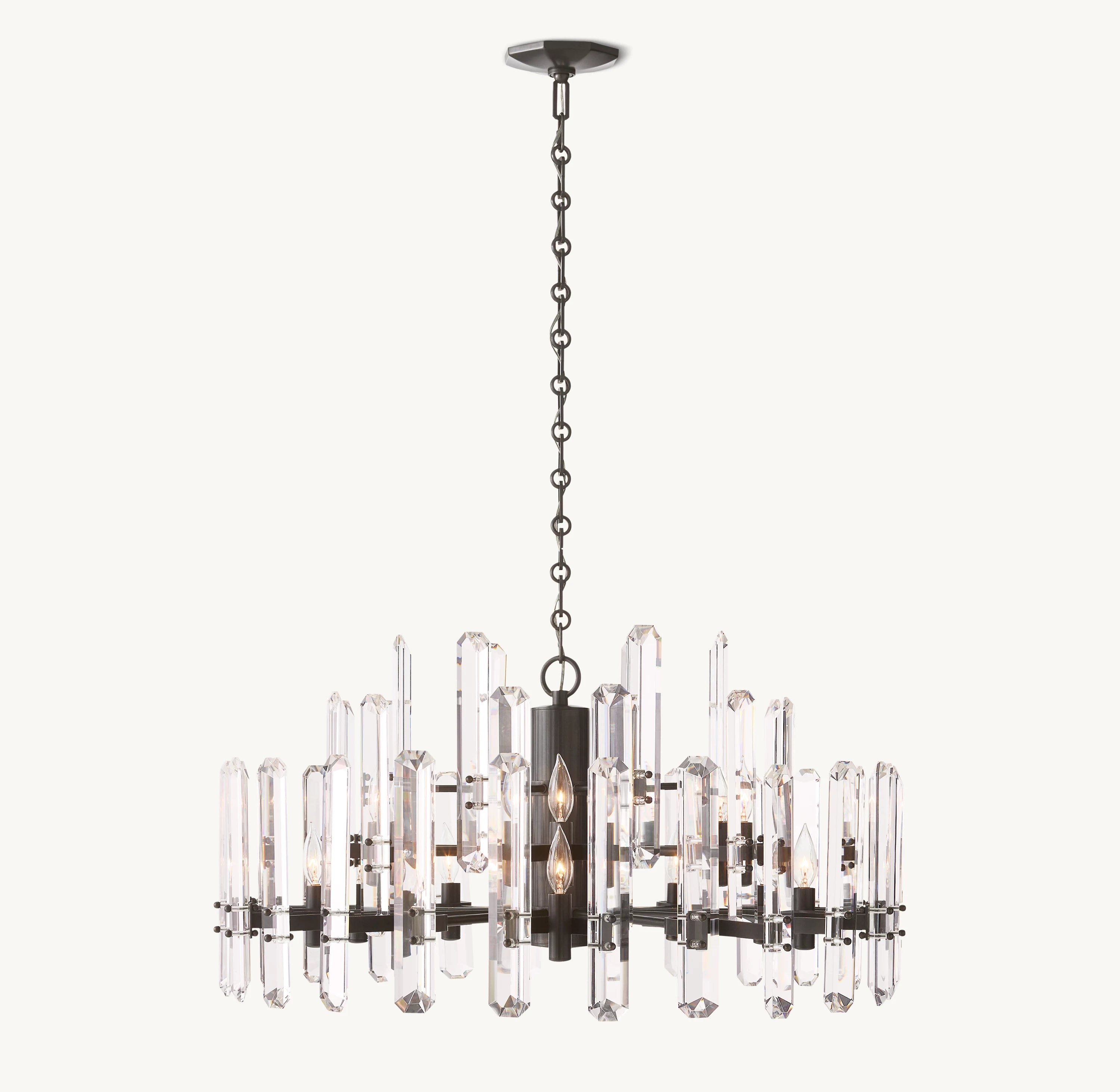 36 Inch Crystal Prism Round Chandelier - Bonnington