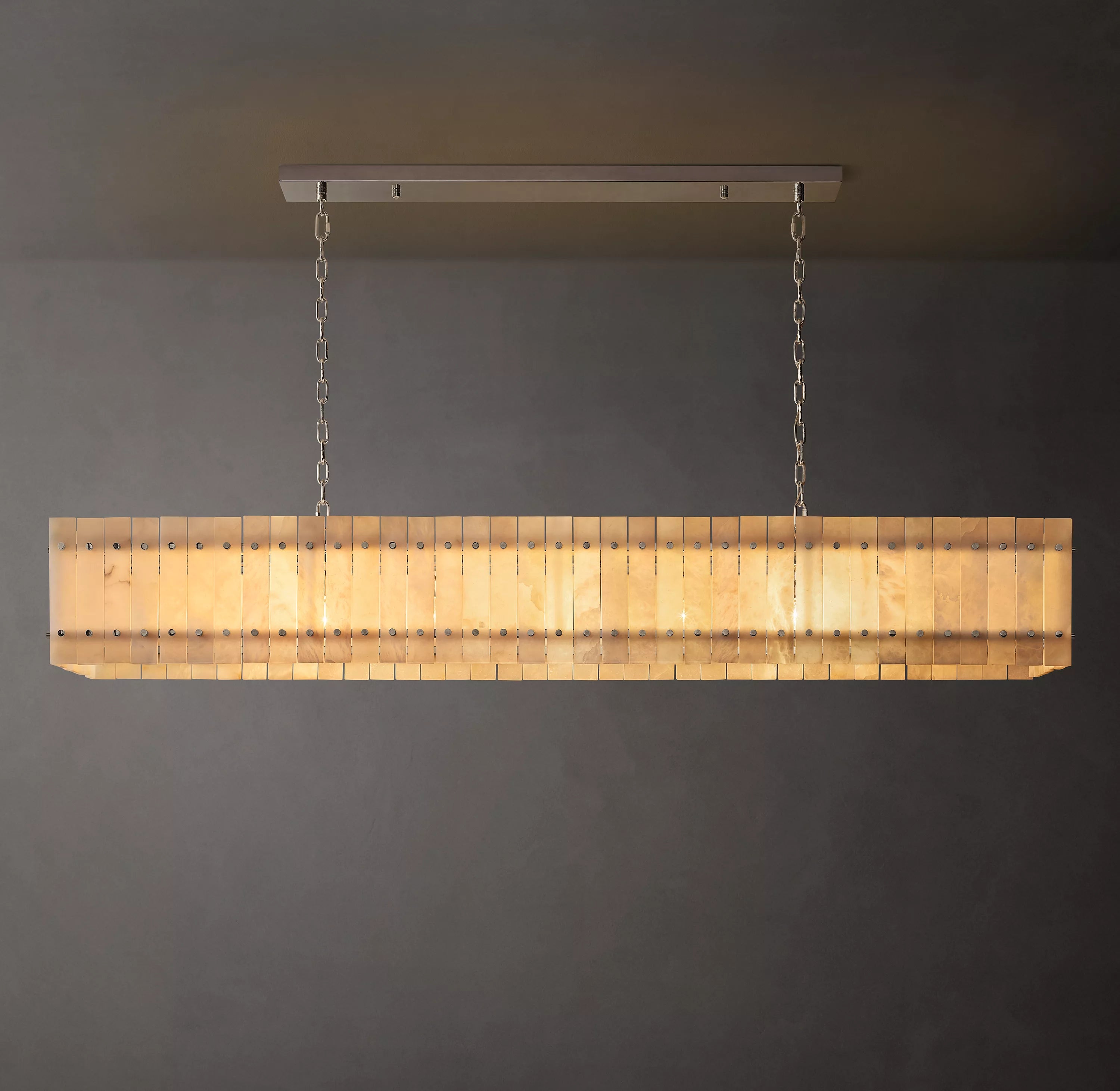 72 Inch Alabaster Rectangular Chandelier - San Marco