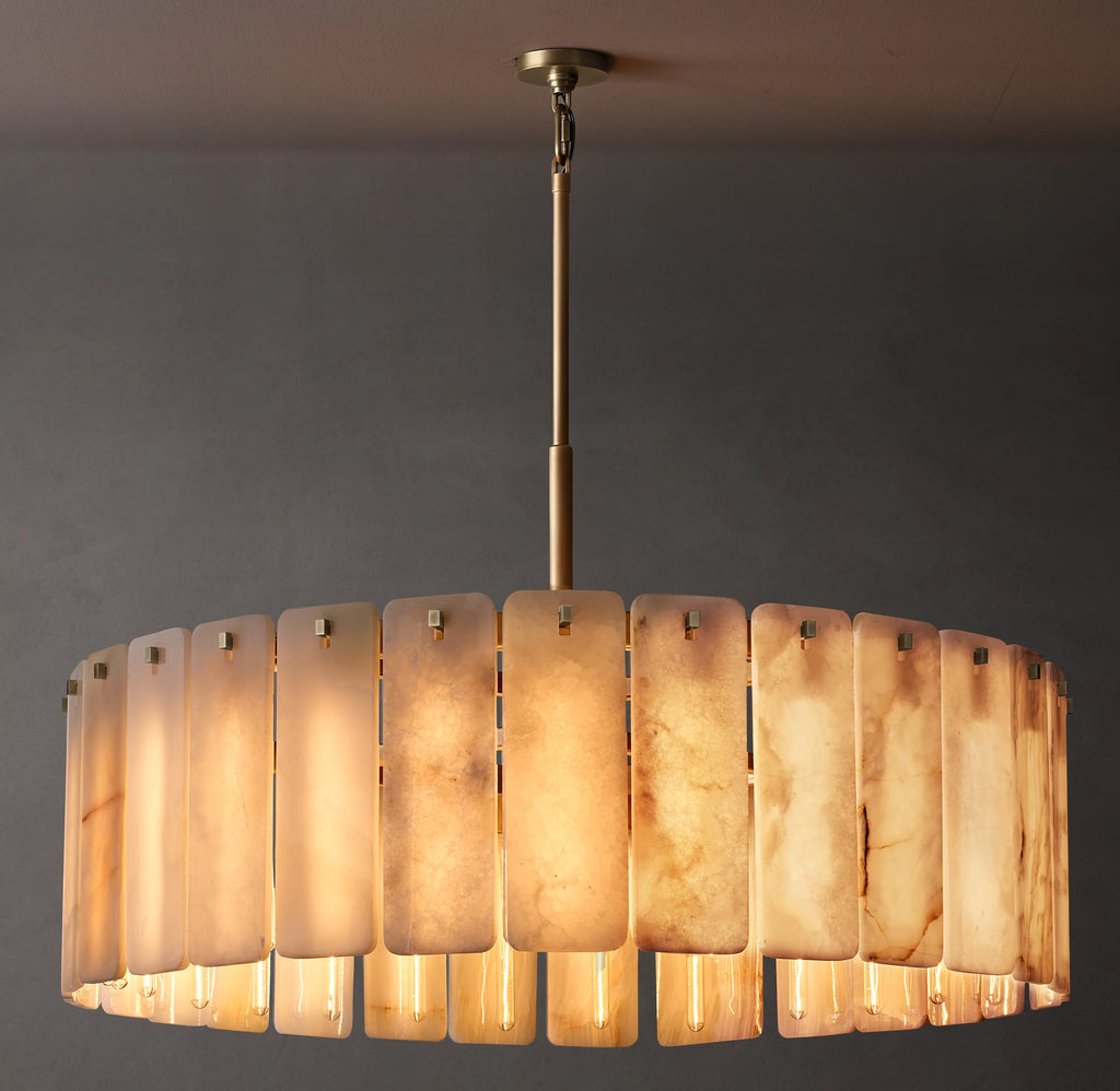 48 Inch Alabaster Round Chandelier - Calamette