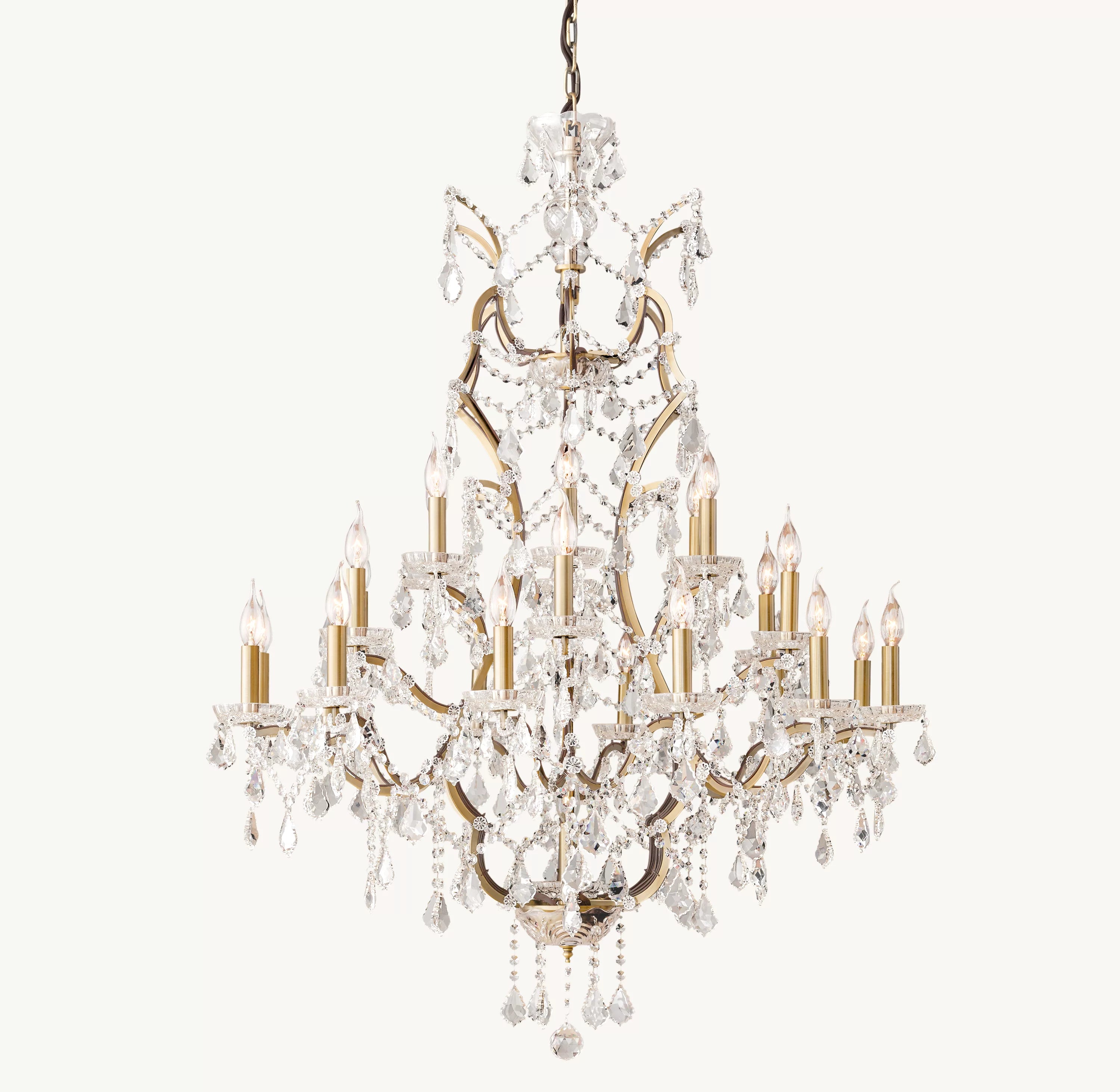40 Inch Candelabra Crystal Chandelier - Rococo