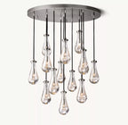 36 Inch Raindrop Glass Round Chandelier – Ava