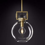 10 Inch Clear Glass Globe Pendant Light - Machinist