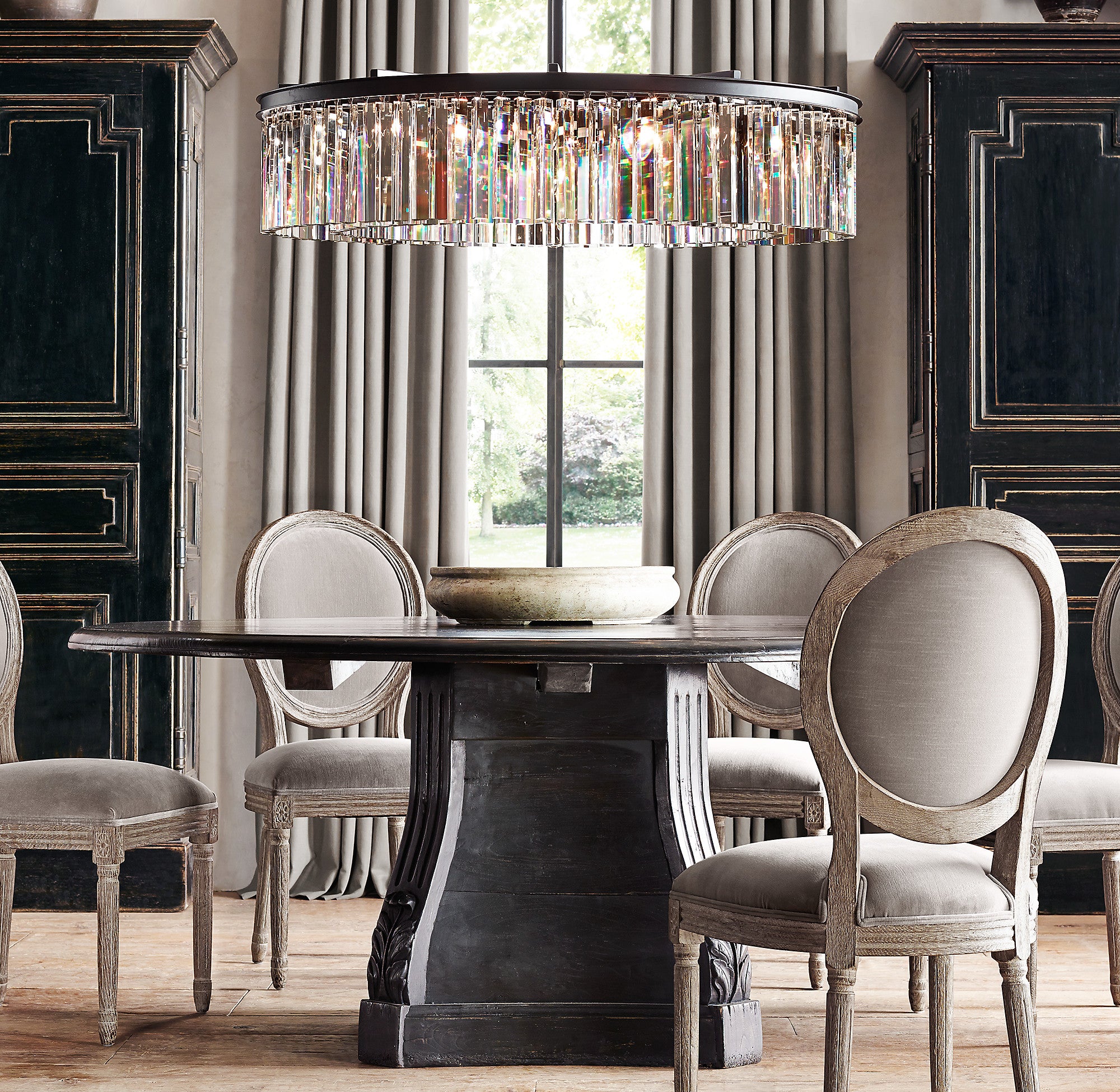 43 Inch Crystal Prism Round Chandelier - Rhys