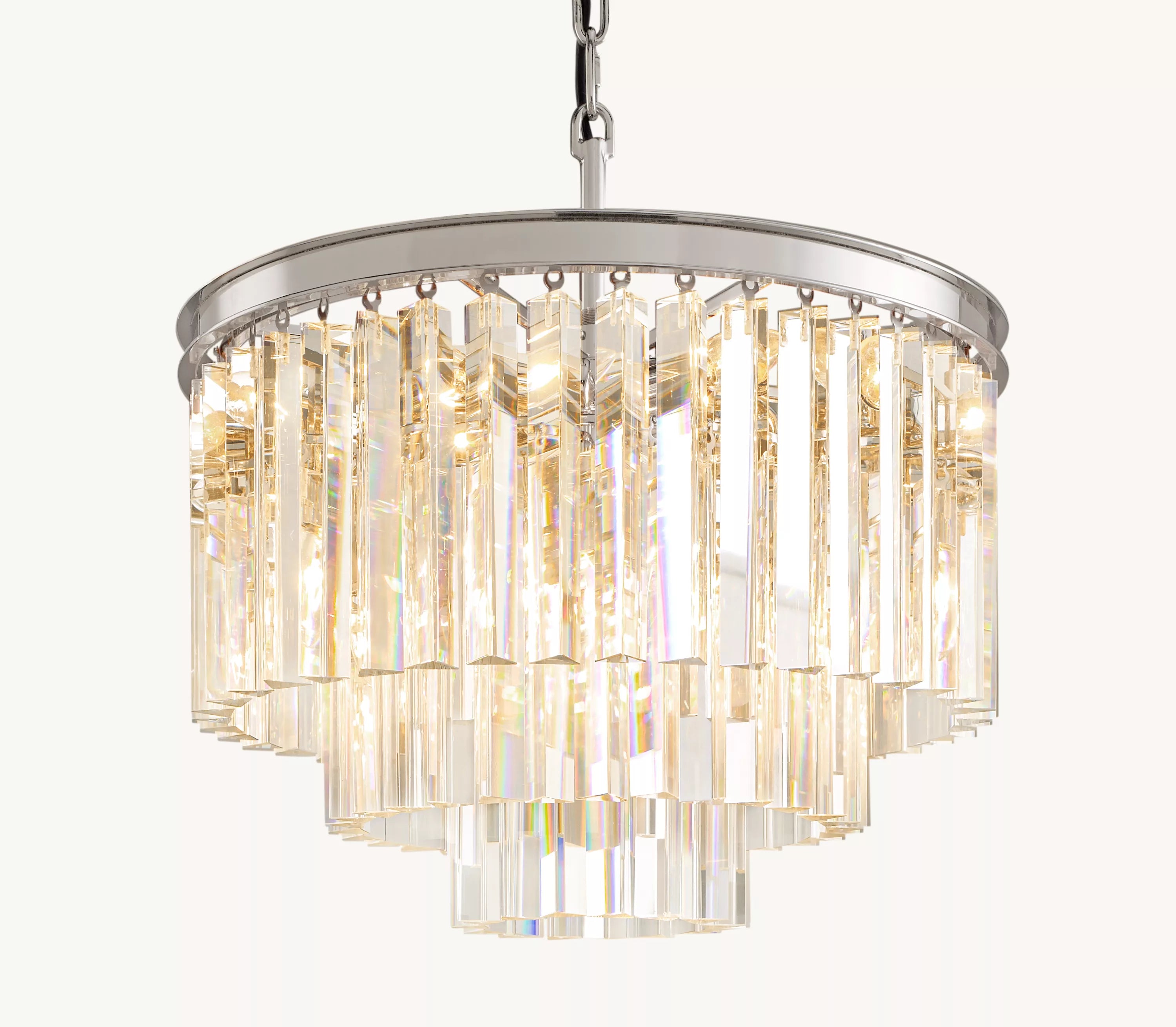 20 Inch Crystal Prism Tiered Chandelier - Odeon