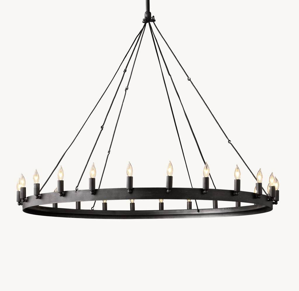 50 Inch Vintage Filament Bent Tip Candle Round Chandelier - Camino
