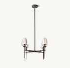 27 Inch Torchiere Crystal Arm Chandelier - Tulip