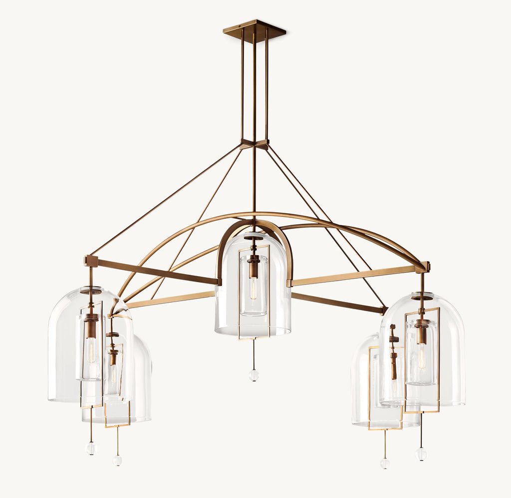 61 Inch Bell Glass Chandelier - Fulcrum