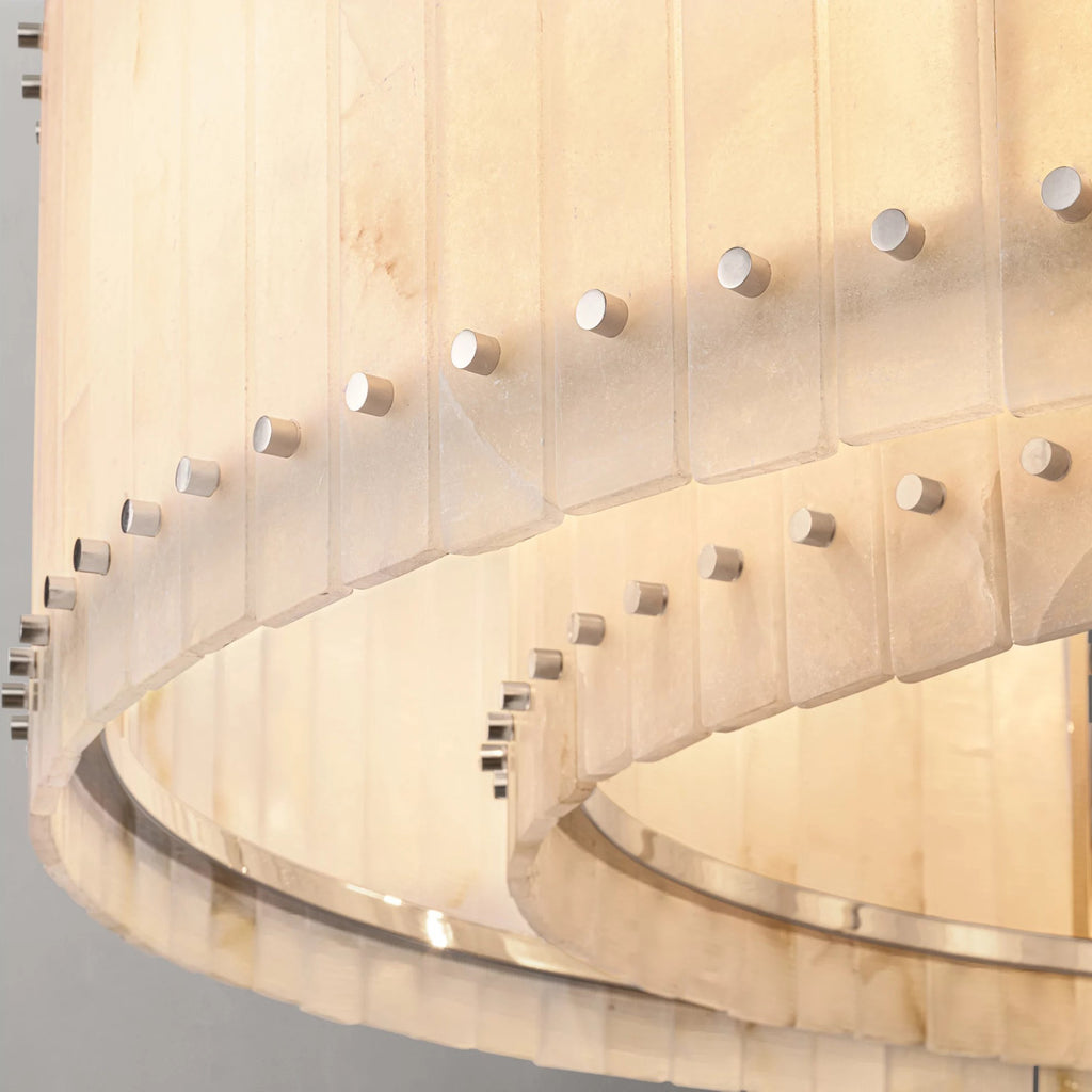 37 Inch Alabaster Round Chandelier - San Marco