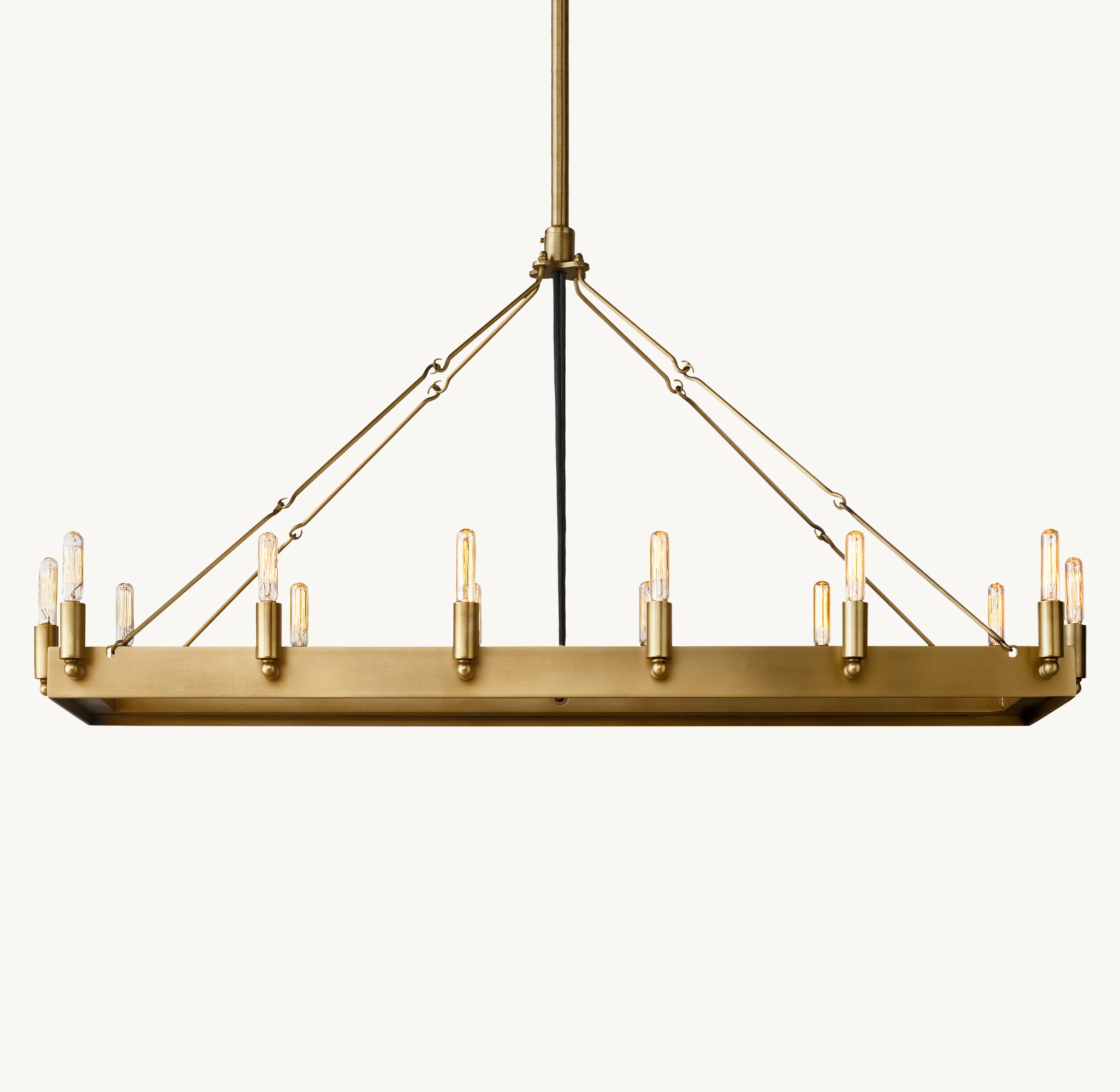 41 Inch Vintage Filament Tubular Candle Rectangular Chandelier - Camino