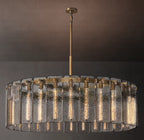 48 Inch Textured Glass Round Chandelier - Calamette
