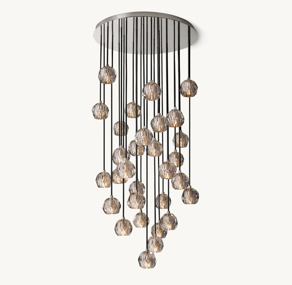 30 Inch Smoked Crystal Cluster Chandelier – Boule