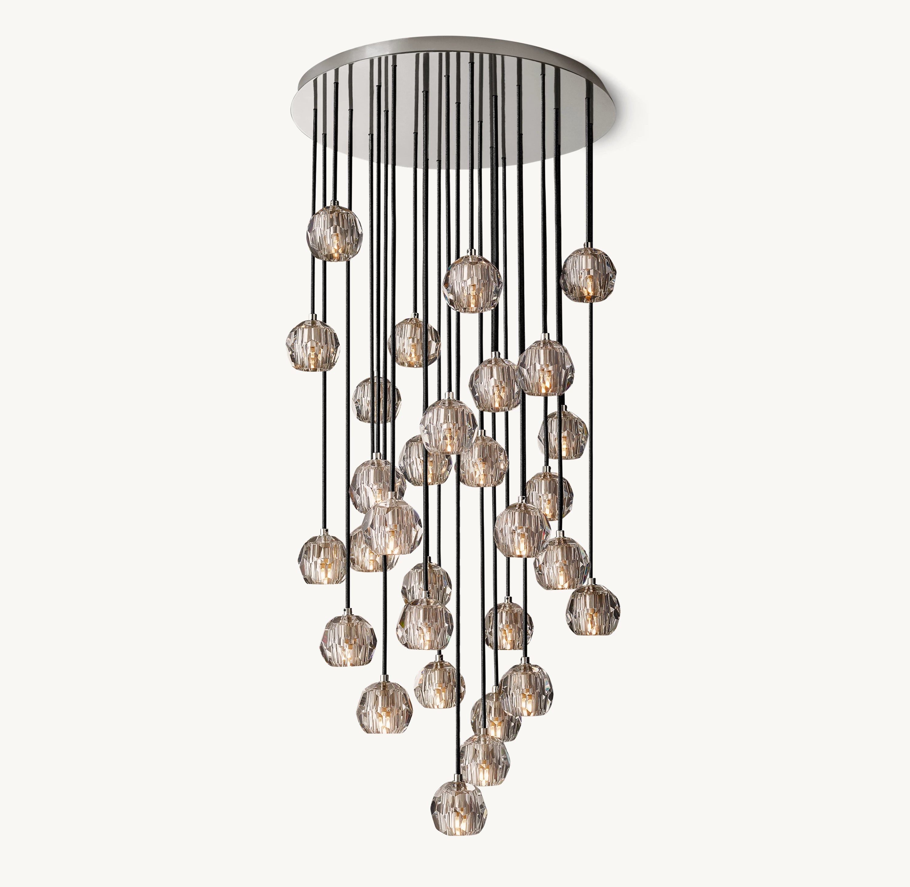 30 Inch Smoked Crystal Cluster Chandelier – Boule
