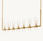 54 Inch Cylindrical Glass Candle Linear Chandelier - Ravelle