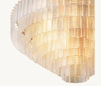 65 Inch Ribbed Clear Glass Tiered Chandelier - Sirene
