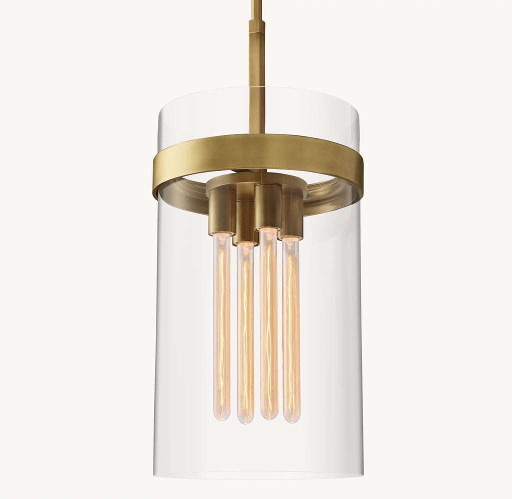 12 Inch Cylindrical Glass Pendant Light - Ravelle