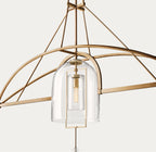 61 Inch Bell Glass Linear Chandelier - Fulcrum