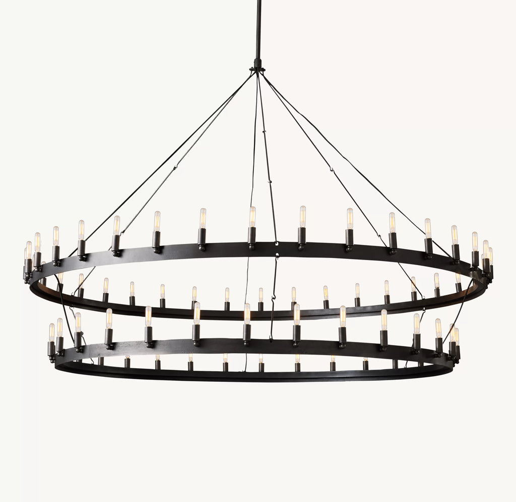 72 Inch Vintage Filament Tubular Candle Tiered Chandelier - Camino