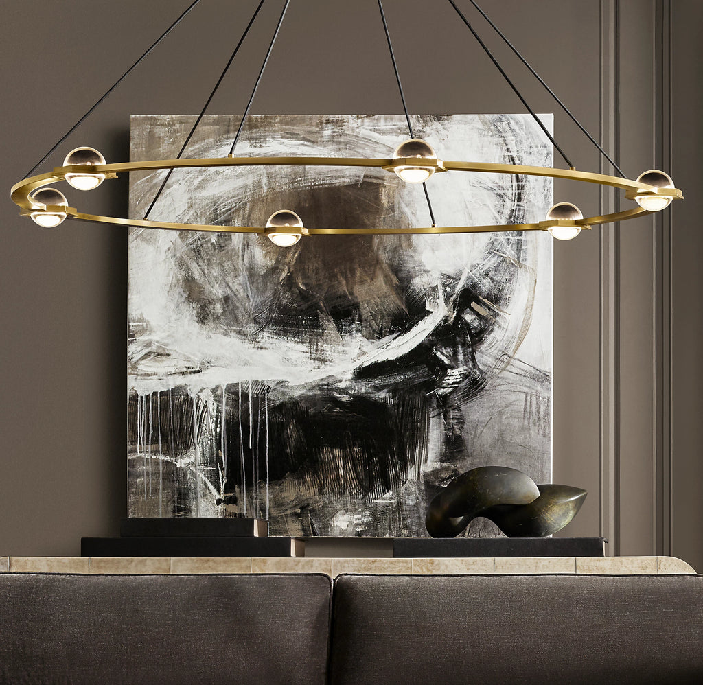 60 Inch Globe Crystal Ring Chandelier - Eclatant