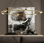 60 Inch Globe Crystal Ring Chandelier - Eclatant