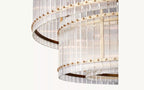 48 Inch Ribbed Glass Two-Tier Chandelier - San Marco