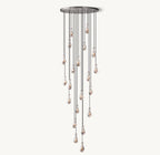 47 Inch Raindrop Glass Round Chandelier – Ava