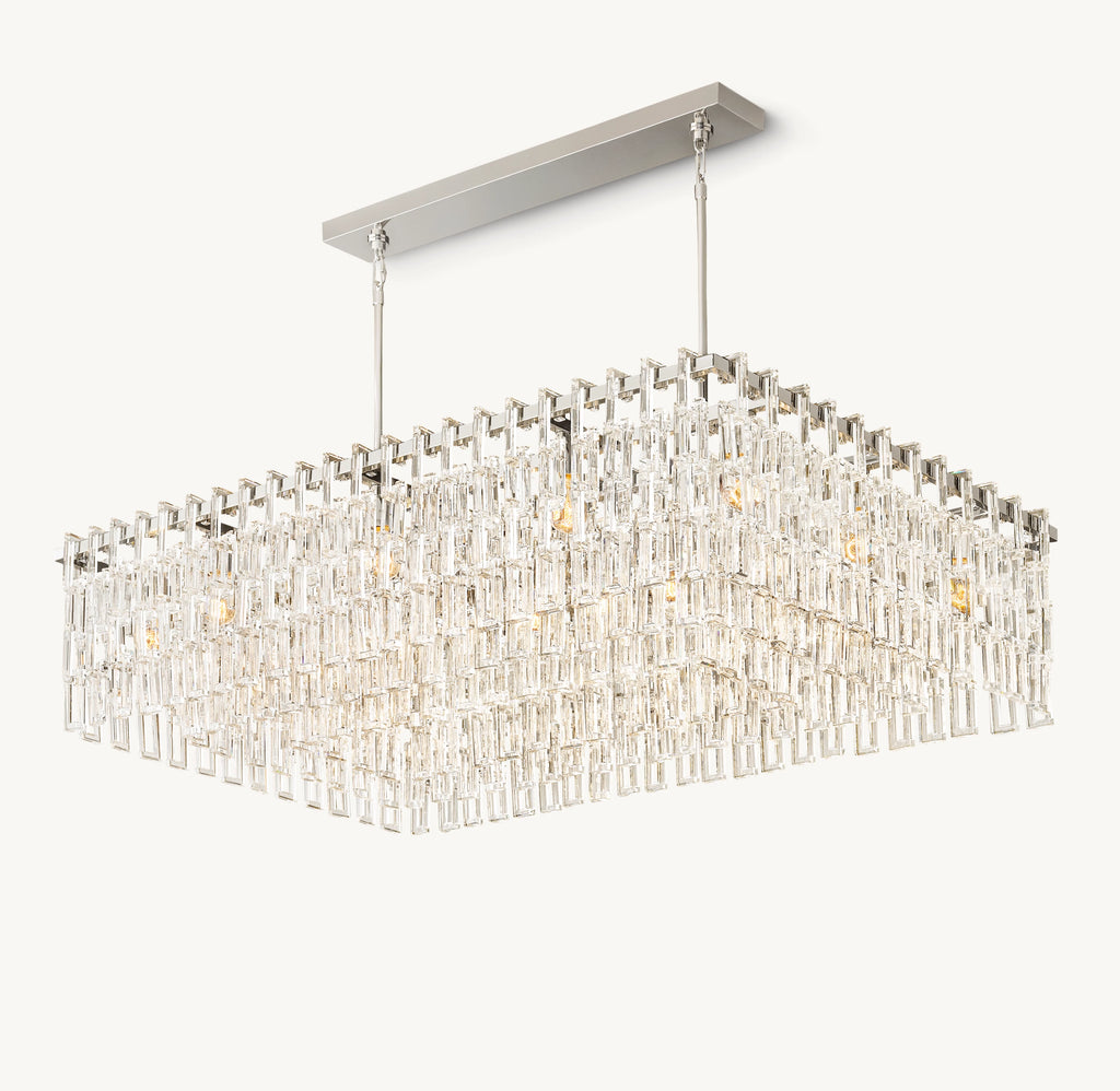60 Inch Chain Crystal Rectangular Chandelier - Marignan