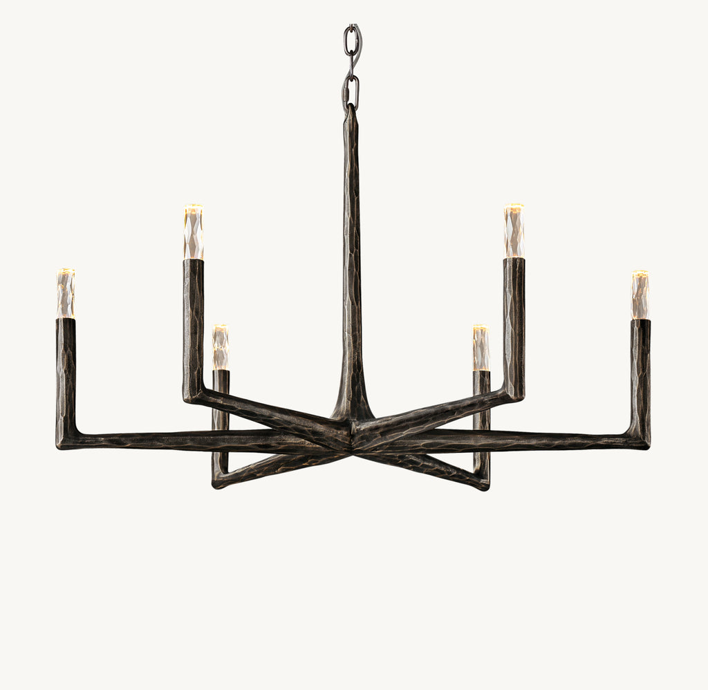 36 Inch Forged Candlestick Chandelier - Thaddeus