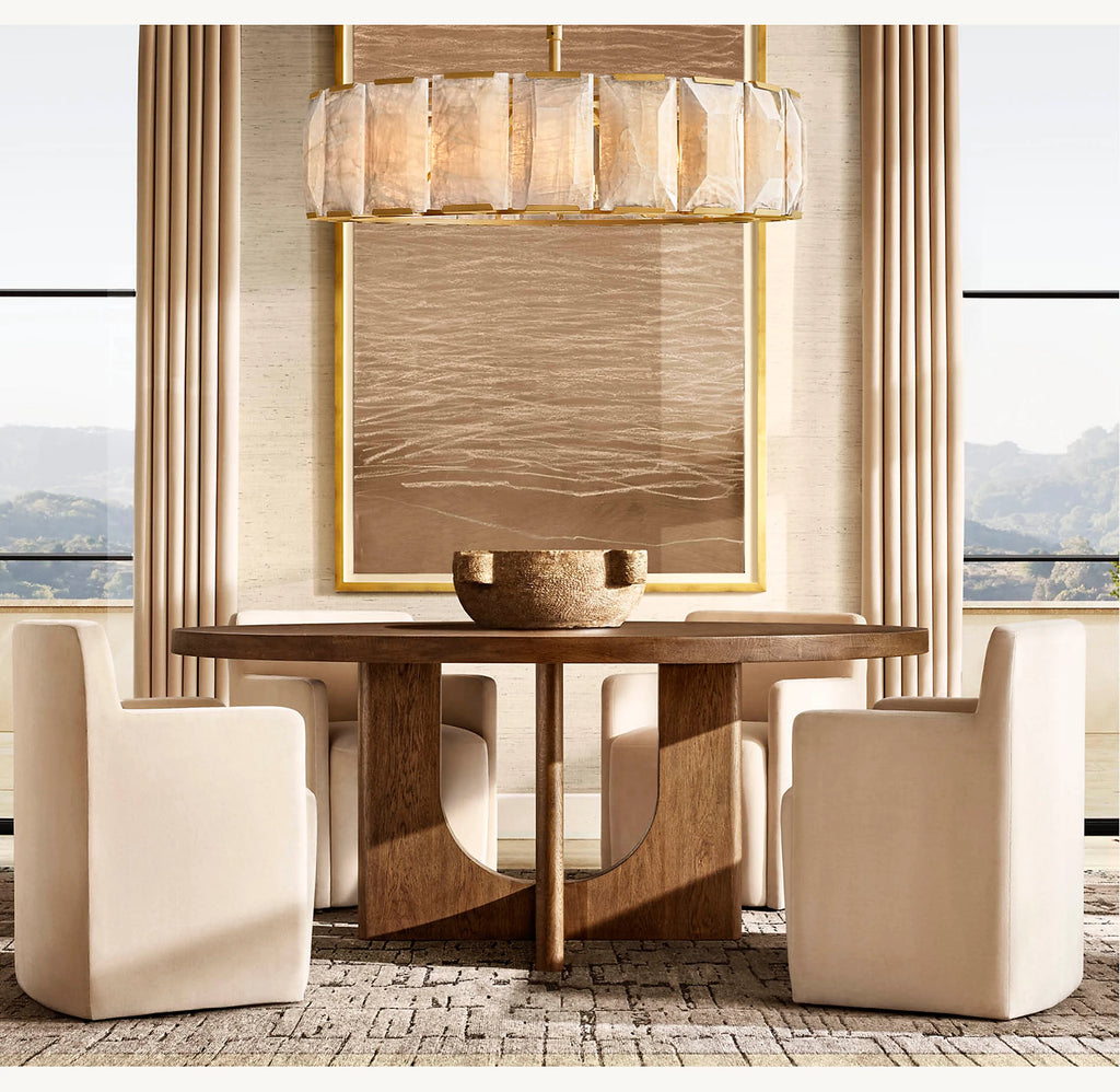 43 Inch Alabaster Round Chandelier – Harlow