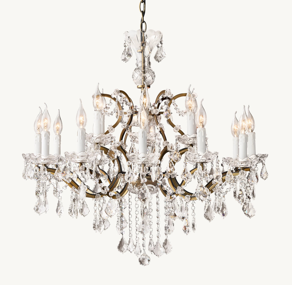 33 Inch Candelabra Crystal Chandelier - Rococo