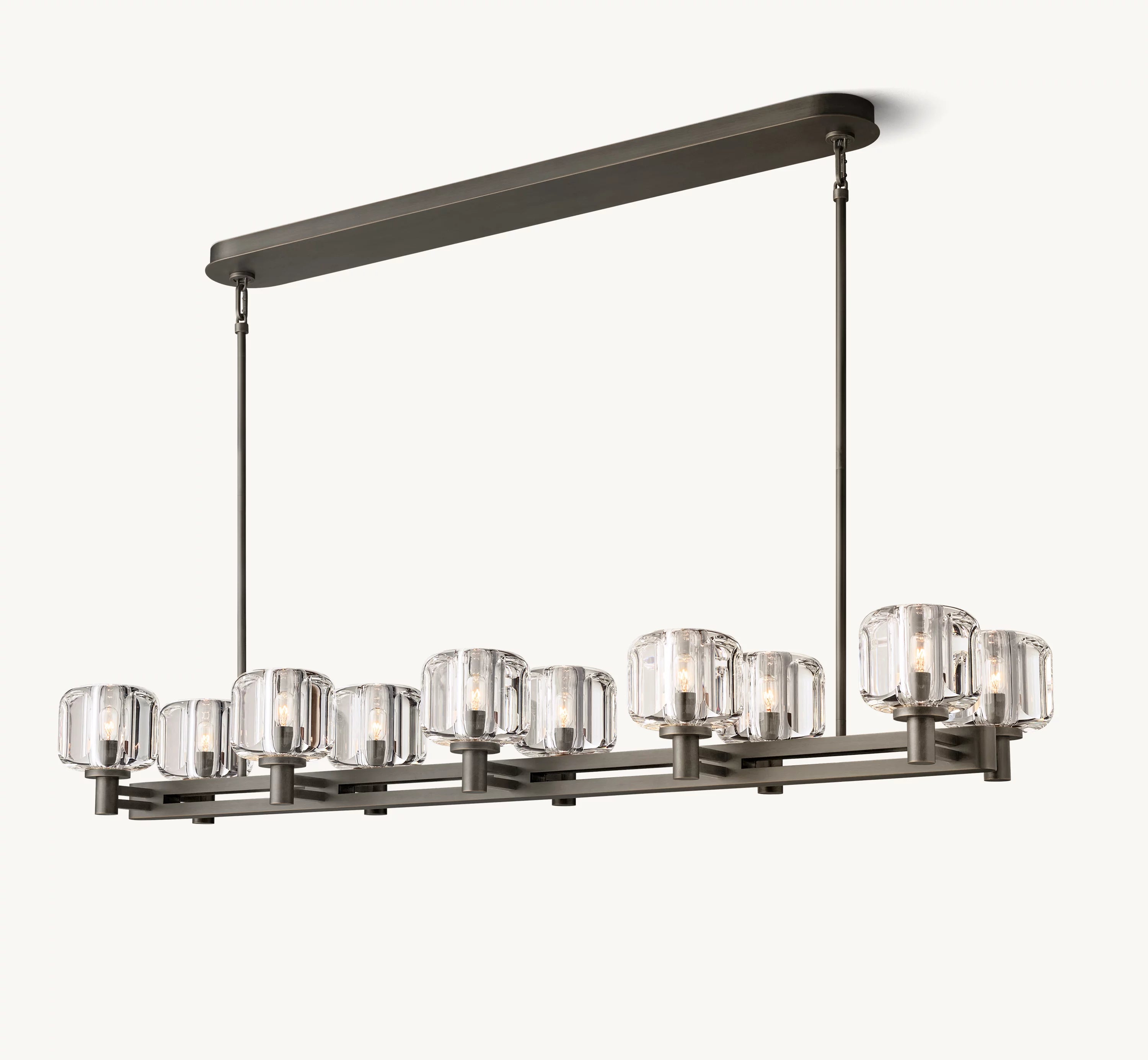 54 Inch Crystal Double Linear Candle Chandelier - Demaret
