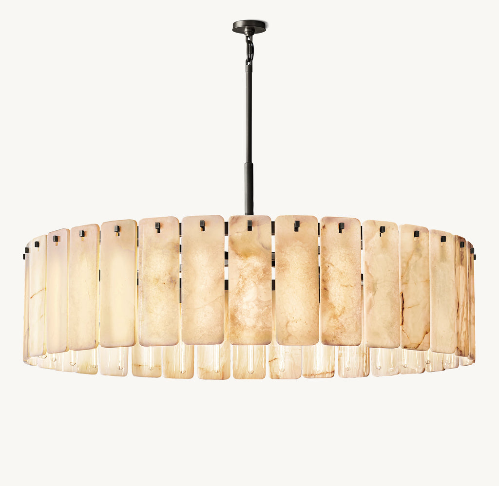 60 Inch Alabaster Round Chandelier - Calamette