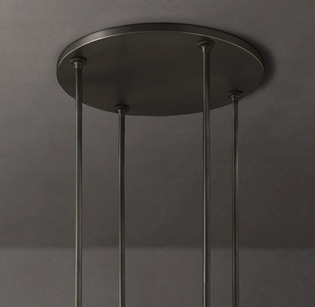 60 Inch Cylindrical Milk Glass Round Chandelier - Ravelle