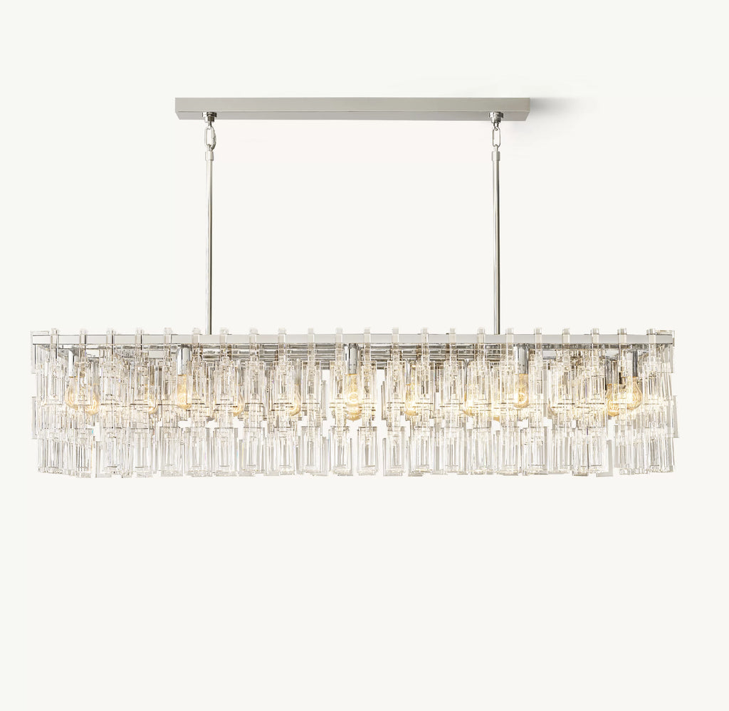 60 Inch Chain Crystal Rectangular Chandelier - Marignan