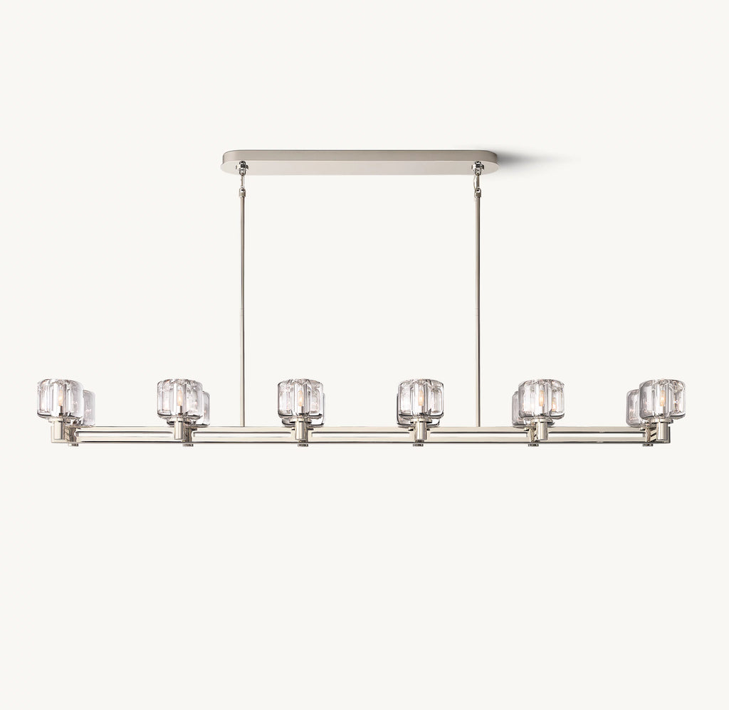 72 Inch Crystal Double Linear Candle Chandelier - Demaret