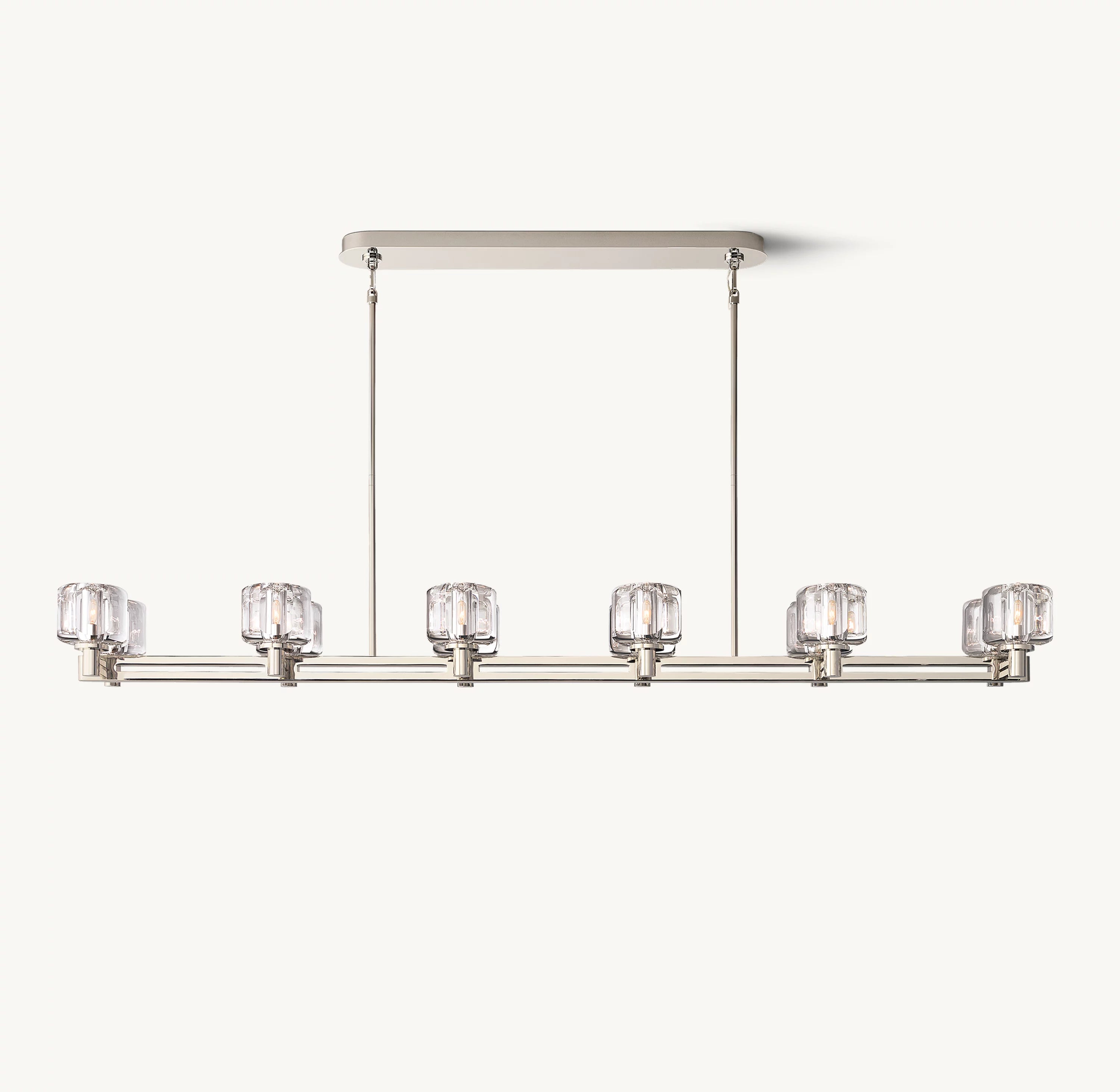 72 Inch Crystal Double Linear Candle Chandelier - Demaret